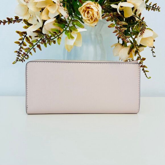 Michael Kors Jet Set Travel Large Logo Quarter-Zip Wallet Powder Blush - Picture 3 of 5